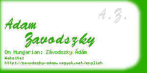 adam zavodszky business card